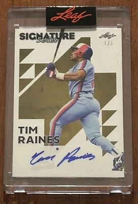 2023 Leaf Signature Series Gold TIM RAINES Auto 1/1 Montreal Expos HOF - Image 1 of 4