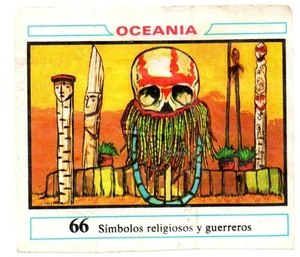 SIMBOLOS RELIGIOSOS GUERREROS #66 CROMO OCEANIA 1968 DUNKIN RECUPERADO DE ALBUM - Imagen 1 de 2