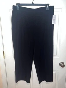NWT Croft & Barrow Womens Black Stretch Mid Rise Pants Size 16 P/S - Picture 1 of 3