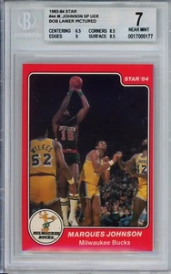 1983-84 Star #44 M. Johnson SP Bob Lanier Pictured BGS 7 NEAR MINT Rare Error - Picture 1 of 2