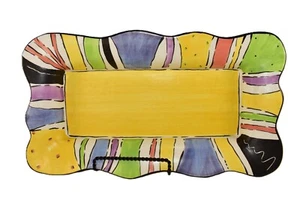 LARGE COLLEEN O'REILLY LAFFERTY MUSEUM QUALITY SPIRITED CLAY HANDMADE TRAY - Picture 1 of 7