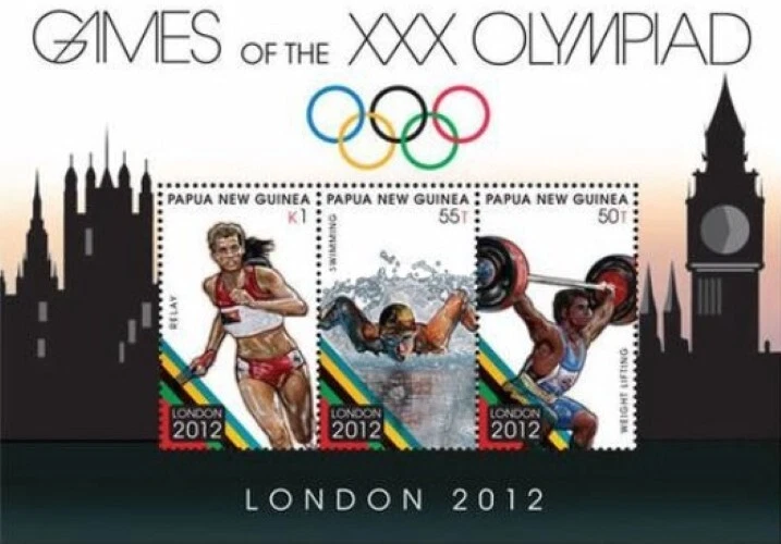 Papúa Nueva Guinea 2012 - Hoja de los Juegos Olímpicos de Londres 2012 - MNH Foto 1 de 1