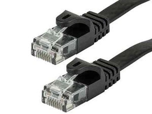 Cable cruzado negro Monoprice 1' CAT5 UTP RJ45M/RJ45MM 350 MHz - Imagen 1 de 1