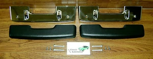 Kit de reposabrazos almohadillas negras base cromada pernos tornillos *En stock* Camaro Firebird Nova - Imagen 1 de 6