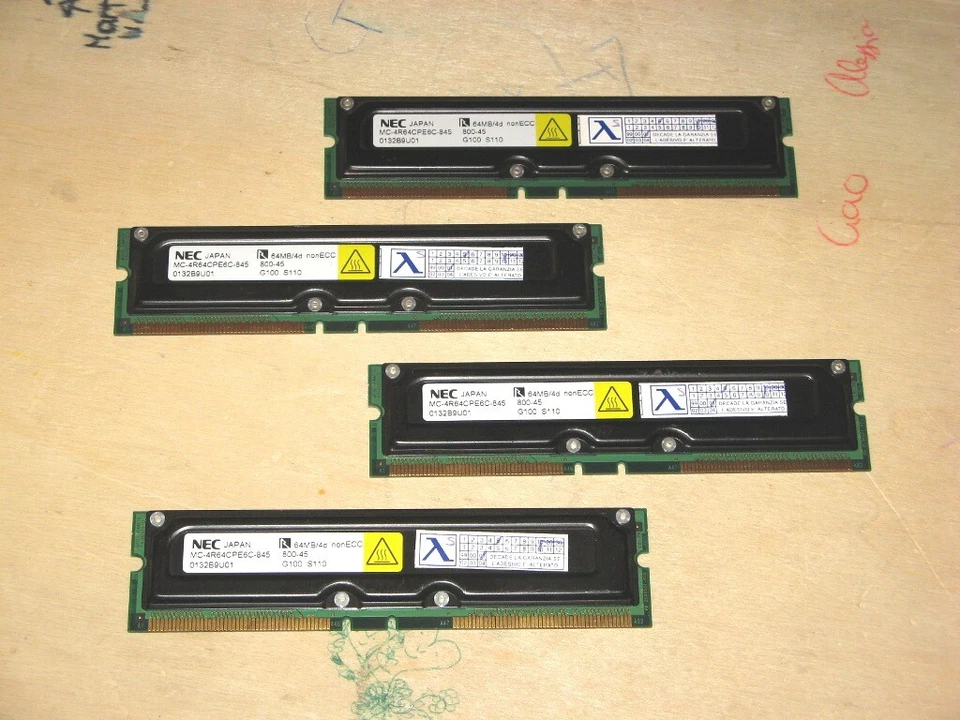 MEMORIA RIMM NEC 64MB N.4 MODULI - Immagine 1 di 1