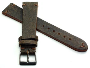 20mm /16 Germany made Vintage Retro Look Uhrenarmband destroyed braun - Picture 1 of 3