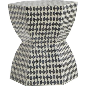 A&B Home 48742 Hexagon 16.5 inch Black and White Stool, Hexagon Tapered - Picture 1 of 8