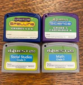 Leap Frog IQuest 4.0 Cartridges  Math Science Social Studies Spelling Grade 5 - Picture 1 of 1