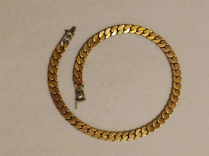 VTG-Necklace-Heavy-Solid BRASS Necklace-3/8 in wide x 18in Lg -Safty Latch Clasp - Picture 1 of 9