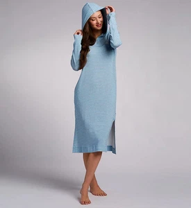Lauren Ralph Lauren LN02356 Cotton Cloud Long Sleeve Hooded Ballet Lounger - Picture 1 of 1