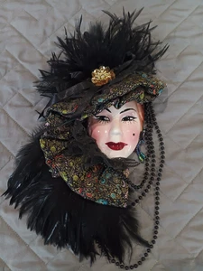 Lady In The Feathered Hat Face Mask - Picture 1 of 1