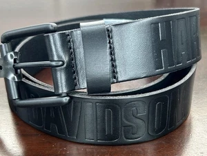 Harley Davidson Gürtel schwarz Leder geprägt Größe L (38/40) - Bild 1 von 8