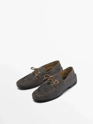 Massimo Dutti Crackled Leather Dock Boat Shoes Womens US 5 EUR 35 - Image 1 of 4