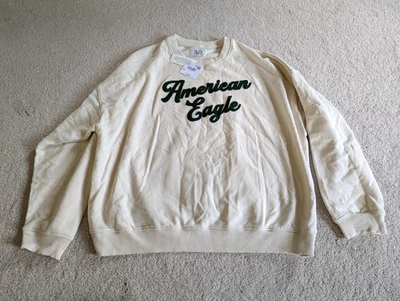 Sudadera polar American Eagle blanca Spellout talla XL Foto 1 de 4