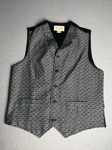 Scully Vest Men’s M Black Gray Geometric Western Cowboy Formal Rockability - Picture 1 of 8