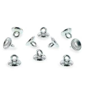 10 Large Loop Silver Plastic Ornament Caps Ball or Ball ... 0.39 Inches (10 mm) - Picture 1 of 2