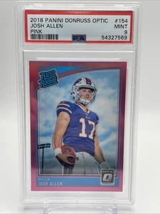 JOSH ALLEN 2018 Panini Donruss Optic Pink RC Rookie #154 PSA 9 MINT - BILLS - Picture 1 of 2