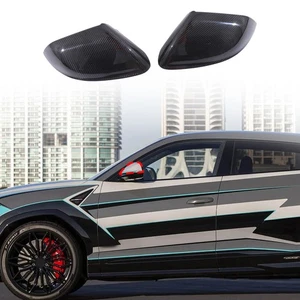 Real Carbon Fiber Exterior Rear Mirror Cover Trim For Lamborghini URUS 2018-2024 - Picture 1 of 11