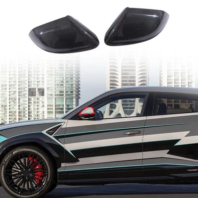 Cubierta de espejo retrovisor exterior de fibra de carbono real para Lamborghini URUS 2018-2024 Foto 1 de 4