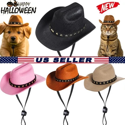 Disfraz de Vaquero Mascota Disfraces de Halloween para Perros Gato Sombrero de Vaquero Decoración de Fiesta Foto 1 de 4