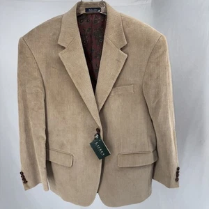 NUEVO CON ETIQUETAS Chaqueta Lauren Ralph Lauren 38S Marrón Pana Abrigo Deportivo Forrado en Cachemira Como Nueva - Imagen 1 de 13