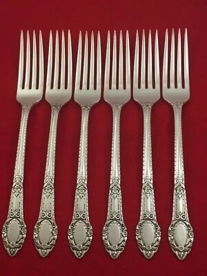 Oneida Community RENDEZVOUS Old South I Silverplate 6-Dinner Forks Flatware - Image 1 of 4