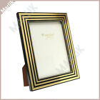 NATALINI ITALIAN Frame, 5X7 Handmade Marquetry Picture Frame Gold/Black Strips