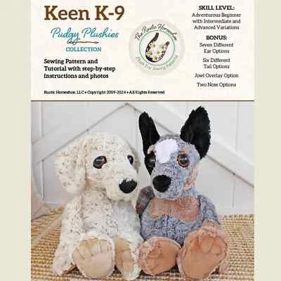 KEEN K-9 Soft Plush Dog Sewing Pattern The Rustic Horseshoe Soft Toy ~Variations - Image 1 of 2