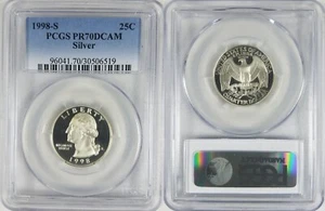 1998-S PCGS PR70DCAM Proof Washington 25C SILVER Quarter #5 - Picture 1 of 3