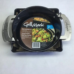 Juego de 2 mini cesta de wok y verduras Grill Mark 6" redonda y cuadrada - Imagen 1 de 5
