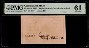 German East Africa 1917 - 1 Rupie P#22c - PMG UNC 61 - Picture 1 of 2