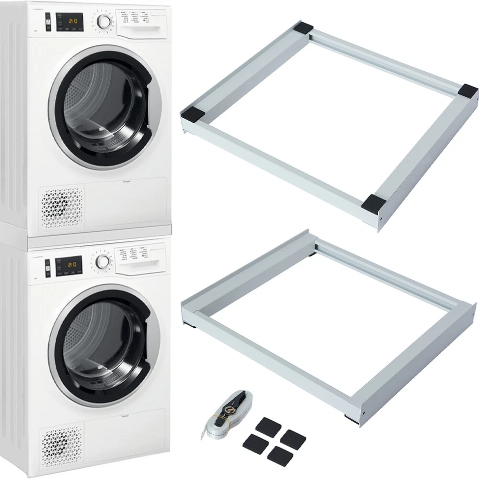 Kit Congiunzione Supporto Universale Base per Lavatrice e Asciugatrice + cinghie - Immagine 1 di 4