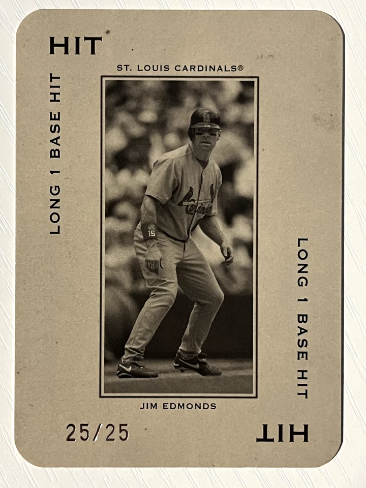 Jim Edmonds 2005 Throwback Threads Polo Grounds Long 1 Base Hit 25/25 Cardinals - Image 1 of 2