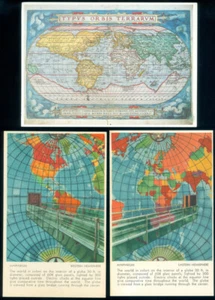 6 POSTCARDS - WORLD MAPS - Picture 1 of 2