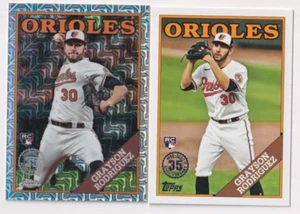 Grayson Rodriguez 2023 TOPPS UPDATE RC 1988 MOJO REFRACTOR + 1988 LOT ORIOLES - Picture 1 of 1