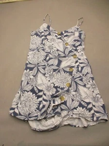 AEROPOSTALE Size M Womens Multicolor Surplice Ruched Back Button Up Romper 594 - Picture 1 of 8