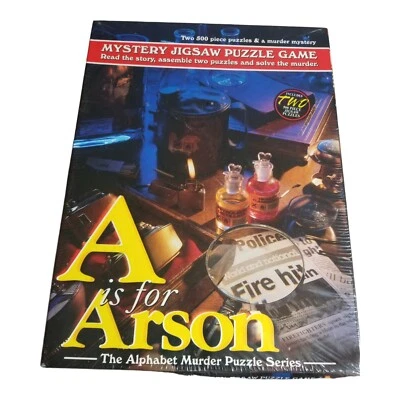 TDC Games Alphabet Mystery Jigsaw Puzzle A is for Arson 2- 500 piece puzzles NIB - Image 1 of 4