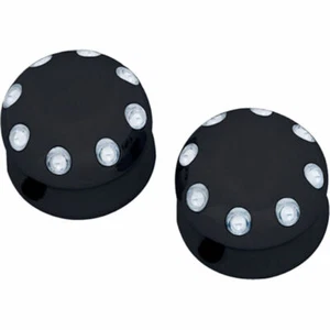 COVINGTONS C0010-B Axle Covers - Front - Dimpled - Black - Pair - '08-'23 - Picture 1 of 1