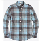 J. Crew Classic Boy Shirt Plaid Flannel Button Up Down Heather Blue Gray Top M