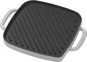 Emeril Lagasse Enameled Cast Iron Reverisble Grill Griddle with Press Grey NEW - Picture 1 of 3