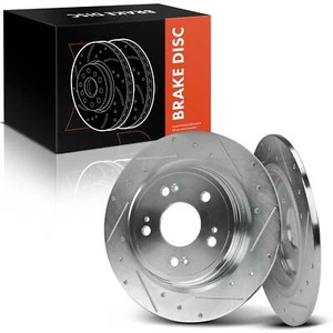 New 2x Drilled Brake Rotors for Acura RLX 2014-2020 V6 3.5L Front & Rear Side - Picture 1 of 8