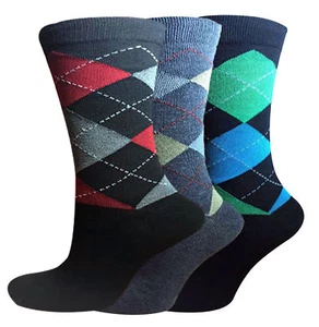 Herren RGG Baumwolle reich Argyle Kleid Diamant Form 3,6 & 12er Pack Größe 10-13 - Bild 1 von 1