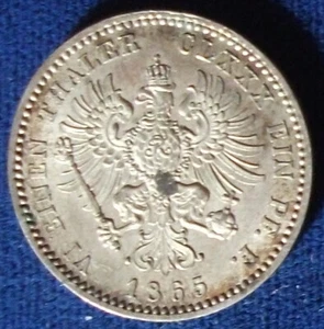 1865A German States/Prussia 1/6 Thaler AU - Picture 1 of 2