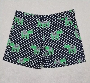 Crown Ivy Elephant Chino Shorts Womens Blue Green Polka Dot In Size 8 - Picture 1 of 8