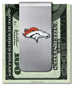 DENVER BRONCOS Stainless Steel Money Clip NFL Football Best Buy Dad Son Brother - Picture 1 of 21