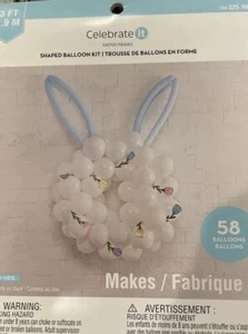 New! Bunny Shaped Balloon Kit • 58 Baloons • BABY SHOWER • EASTER - Picture 1 of 3