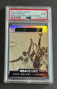 2015-16 NBA Hoops Bird's Eye View Holo Green #16 Kobe Bryant /25 PSA 9 POP 1