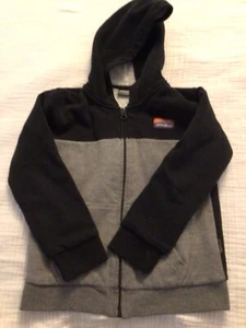 Eddie Bauer boy’s Sherpa Lined Warm Zip Up Hoodie Black Grey  Size XS 5/6 - Picture 1 of 5