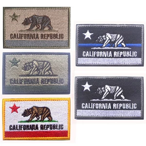 5Pcs/Set California Republic Flag Hook&Loop Patch Tactical Embroidered Badge - Picture 1 of 3