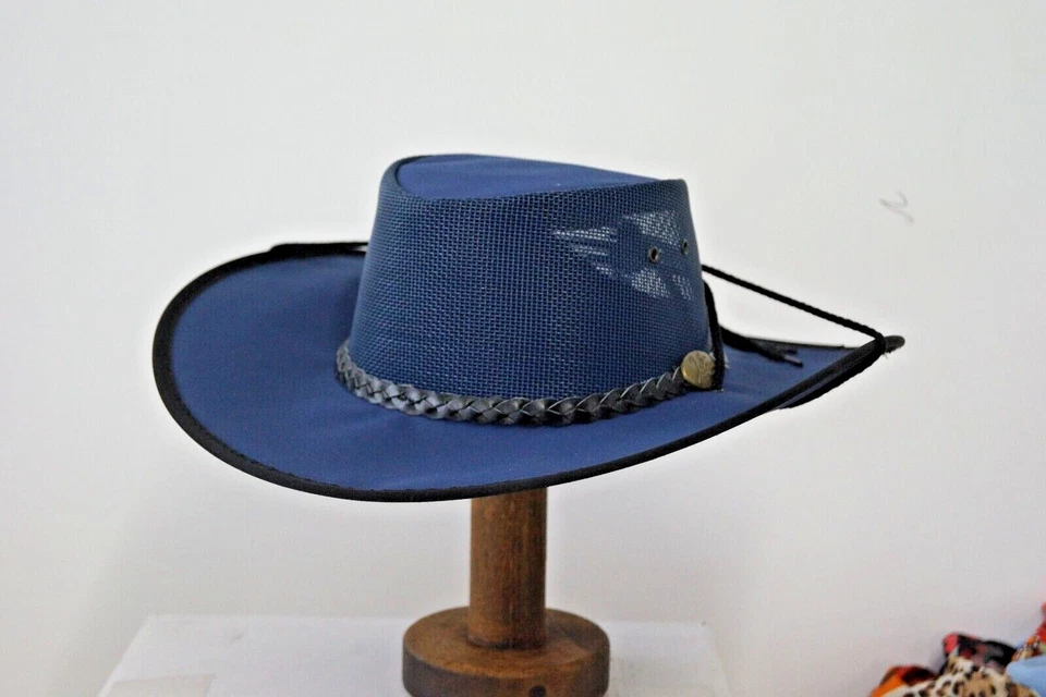 Sombrero de lona/malla correa de cuero barbijo australiano hecho por Jacaru Foto 1 de 1